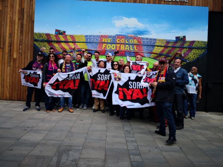 Apoyo a la Soria Ya desde el Camp Nou. 