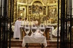 Una imagen de la celebración eucarística este miércoles. /DOS