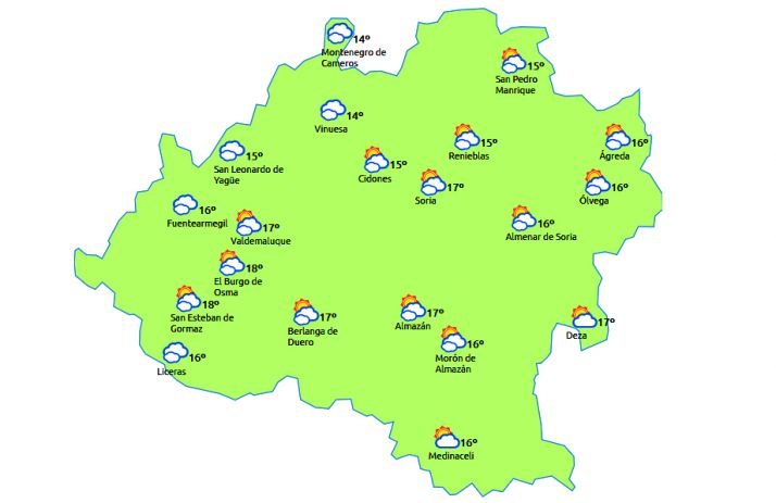 Previsión a las 15:00 horas. /eltiempo.es