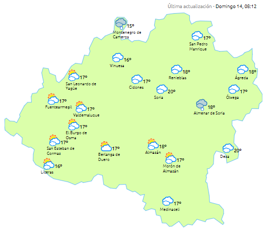 Vuelven las nubes y podría llover débilmente