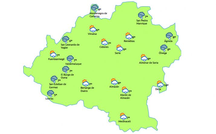 Previsión a las 13:00 horas. /eltiempo.es