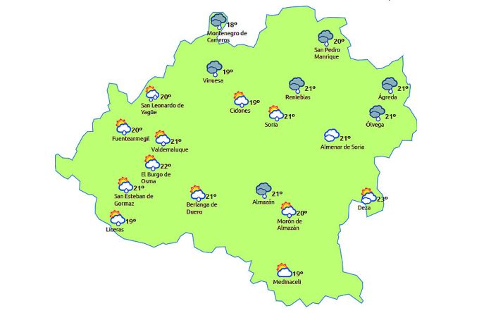 Previsión a las 15:00 horas. /eltiempo.es