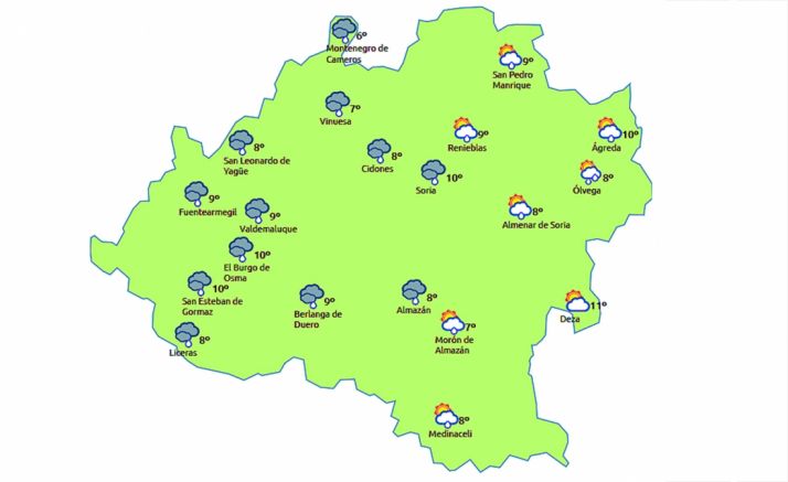 Previsión a las 14:00 horas. /eltiempo.es