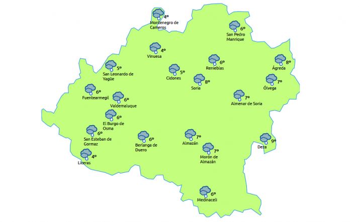 Previsión a las 15:00 horas. /eltiempo.es
