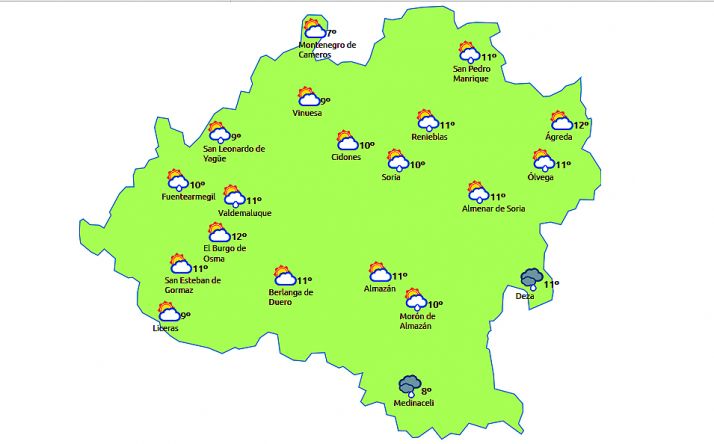 Previsión a las 13:00 horas. /eltiempo.es