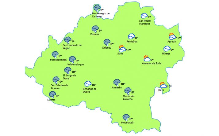 Previsión a las 14:00 horas. /eltiempo.es