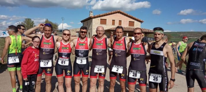 Expedición soriana en el Campeonato de Castilla y León de duatlón cross celebrado en Sasamón. Triatlón Soriano