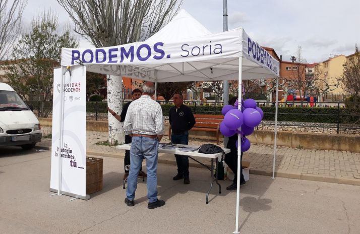 La carpa de la formación en Arcos. /UP