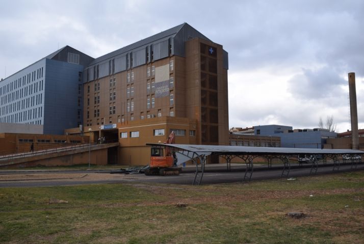 Acceso del hospital de Soria.