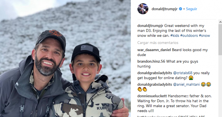 El hijo y el nieto de Donald Trump, de caza por Soria