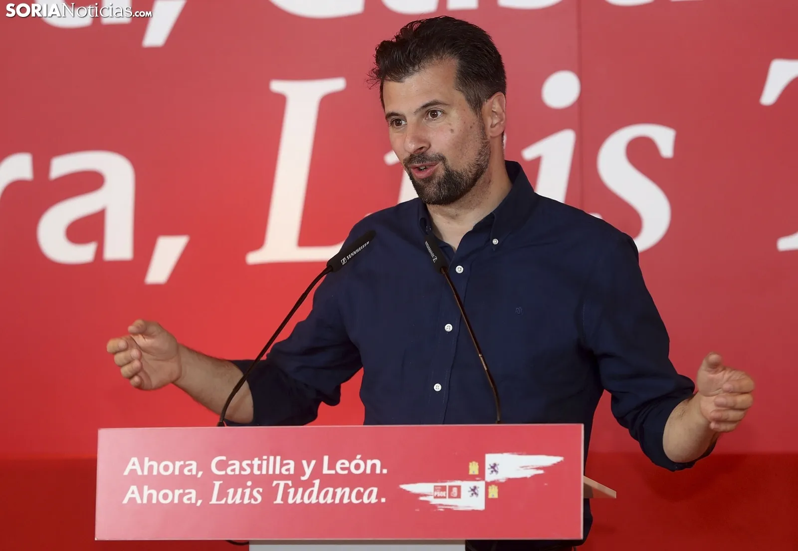 Una imagen de la visita de Luis Tudanca a Soria este jueves. /SN