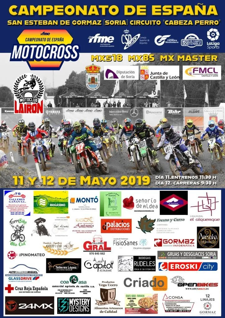 Cartel del Campeonato de España de Motocross en San Esteban.