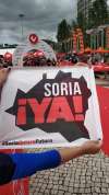 En Lisboa se visibilizó la causa soriana con la forma de la bandera de la Soria Ya.