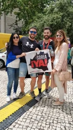 En Lisboa se visibilizó la causa soriana con la forma de la bandera de la Soria Ya.