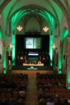 Una imagen de la asamblea de la Caja este viernes. 