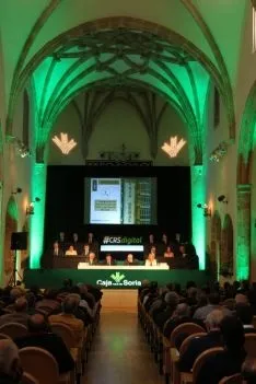 Una imagen de la asamblea de la Caja este viernes. 