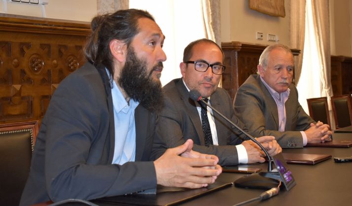 Savín (izda.), Rey y De Miguel este lunes. 