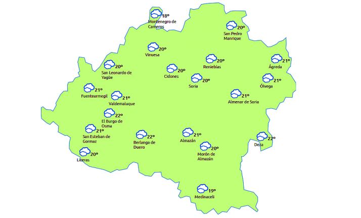 Previsión a las 15:00 horas. /eltiempo.es
