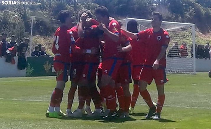 Los jóvenes numantinos celebrando su triunfo. /SN