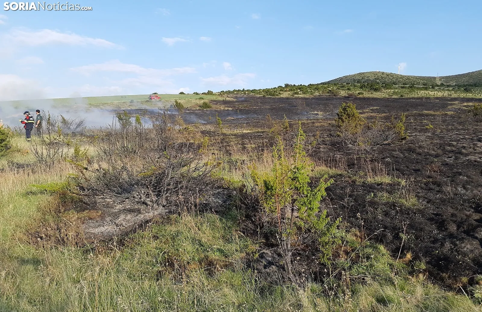 Terreno devastado por las llamas en Cueva de Ágreda. /SN