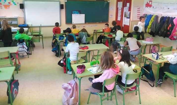 Escolares en una sesión divulgativa de Agua de Soria. /AdS