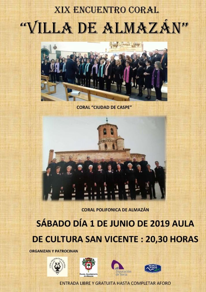 Encuentro coral este sábado en Almazán