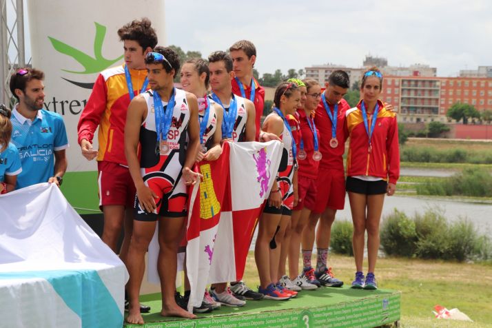 Tres sorianos con la selección de Castilla y León de Triatlón