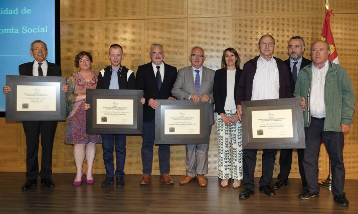 Galardonados en la 12ª edición de los Premios al Cooperativismo y Economía Social de CyL este año. 