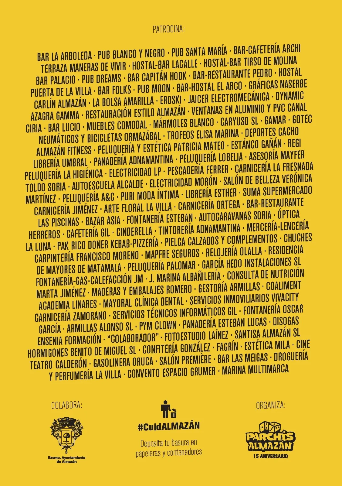 El calendario de actividades