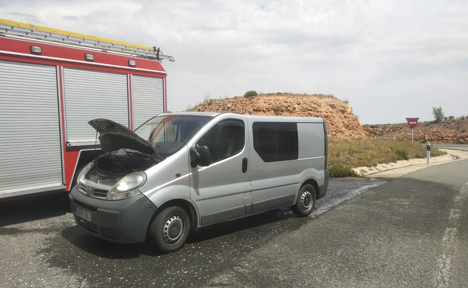 Imagen de la furgoneta siniestrada.