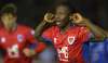 Yaw Yeboah festeja un gol con el Numancia. /LFP-CDN