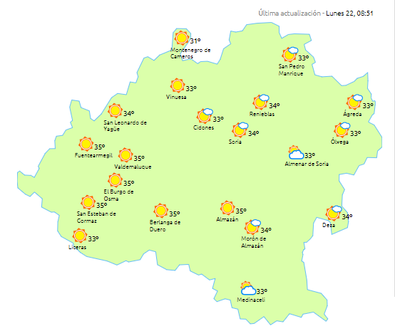 Soria, en alerta naranja por altas temperaturas