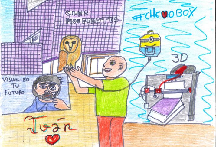 El dibujo de Iván para el CIFP Pico Frentes. 