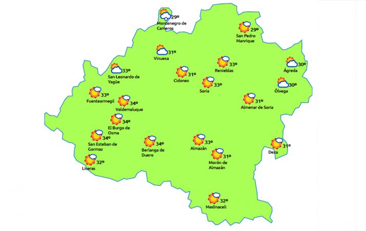 Previsión para las 15:00 horas. /eltiempo.es