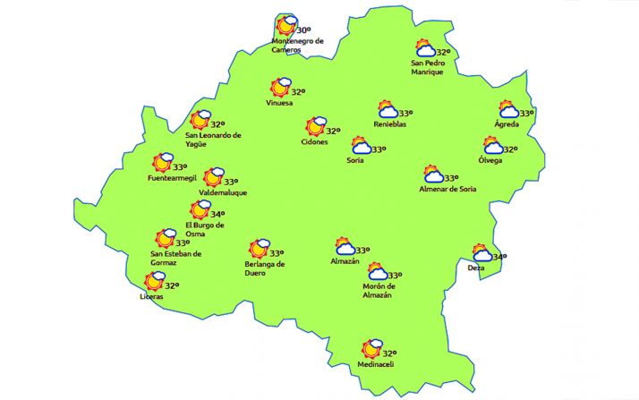 Previsión a las 15:00 horas. /eltiempo.es