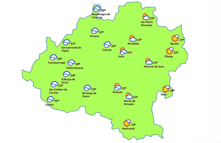 Previsión a las 15:00 horas. /eltiempo.es