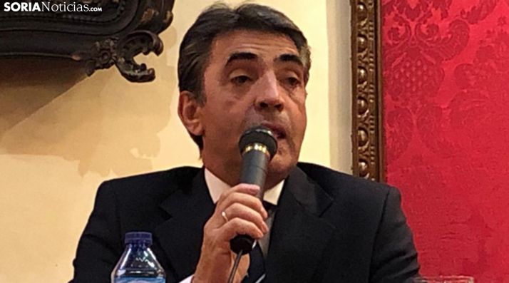 El ganadero Victorino Martín en una visita a Soria en febrero pasado. /SN