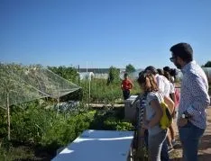 •	El concejal de Acción Social, Eder García, ha visitado hoy a los integrantes del campus de cocina saludable que ha incluido en el programa una jornada en los huertos municipales. Ayuntamiento de Soria