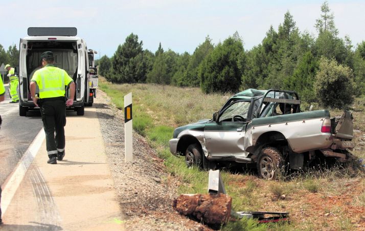 Uno de los accidentes mortales producidos en las carreteras sorianas. 