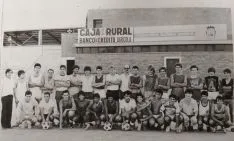 Futbolistas del Soria CF, entidad que dinamizó el fútbol base en Soria. Soria CF