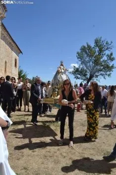 Una imagen de la llegada de la procesión a la ermita. /SN