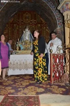 Una imagen de la llegada de la procesión a la ermita. /SN