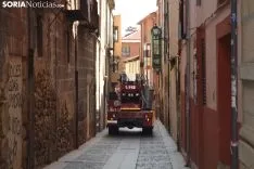 Intervención de los bomberos en la calle Zapatería.