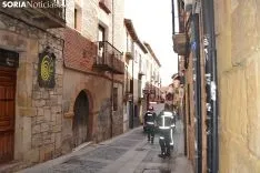 Intervención de los bomberos en la calle Zapatería.