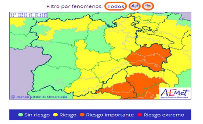 Situación de avisos en CyL para este viernes