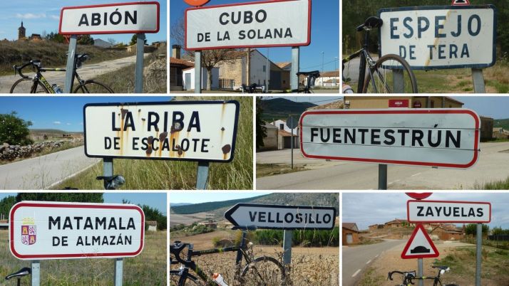 De la A a la Z; un paseo en bicicleta por los carteles de los 500 pueblos de la provincia de Soria