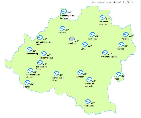 Sábado de nubes y precipitaciones intermitentes