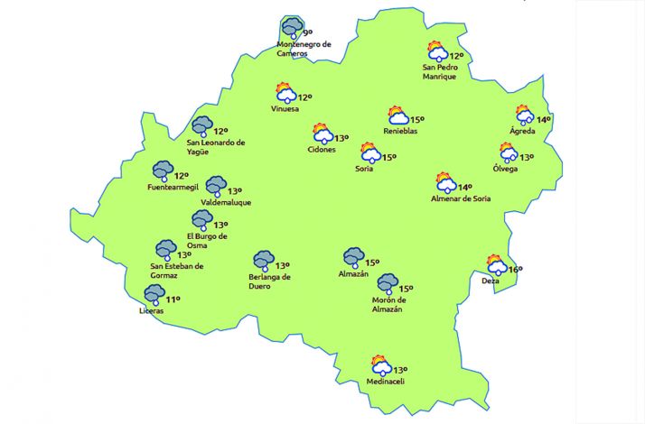 Previsión a las 15:00 horas. /eltiempo.es