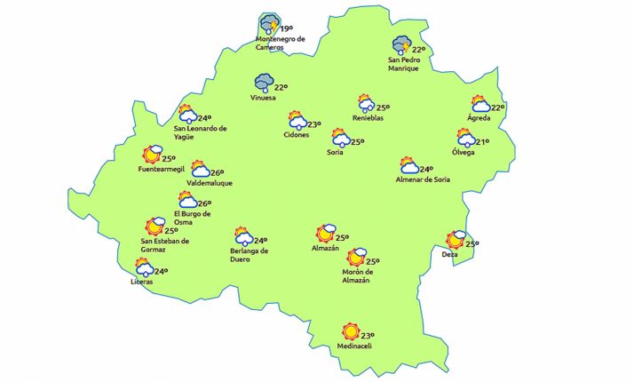 Previsión para las 15:00 horas. /eltiempo.es