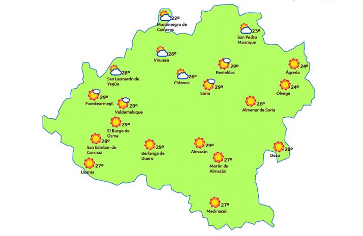Previsión a las 15:00 horas. /eltiempo.es